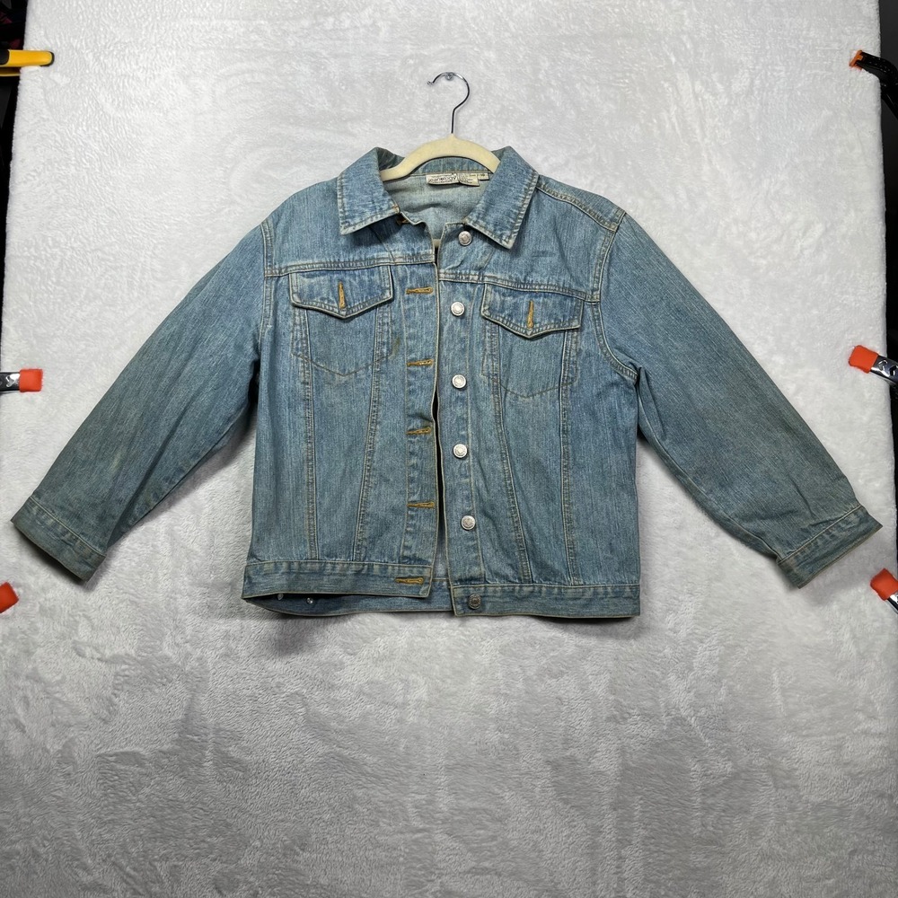 Vintage‎ Newport News Jeanology Denim Jacket Women's Blue Button Front - 10